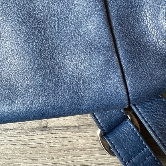 Elegant Navy Leather Backpack - Picture 7 of 8